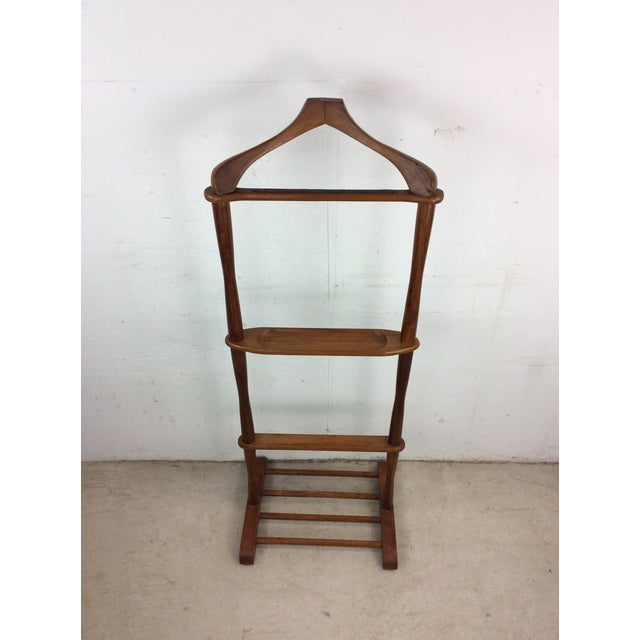 Mid Century Modern Solid Wood Gentleman’s Valet With Carved Accessory Dish For Sale - Image 12 of 12