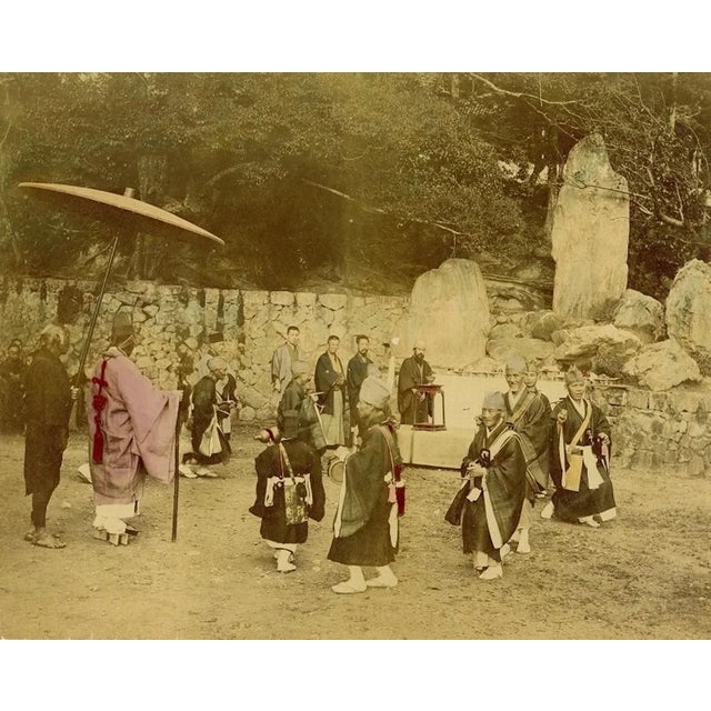 Religious Ceremony in Kyoto - Hand-Colored Albumen Print 1870/1890 1870/1890 For Sale