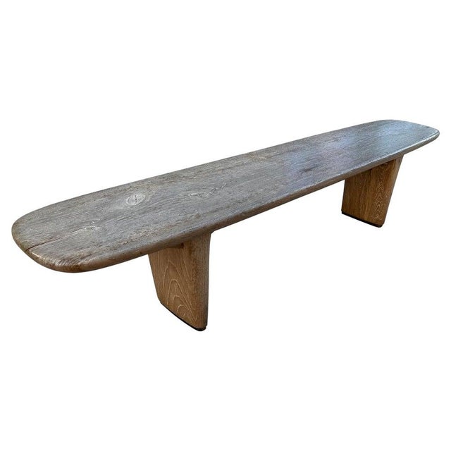 Andrianna Shamaris Mid Century Couture Teak Wood Bench For Sale - Image 15 of 18