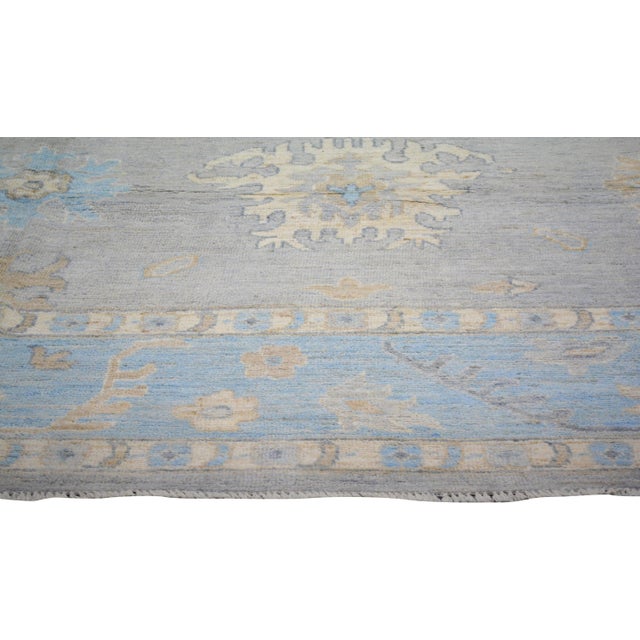 Pakistani Oushak Hand Knotted Wool Rug, 10'x14'1" For Sale - Image 4 of 6