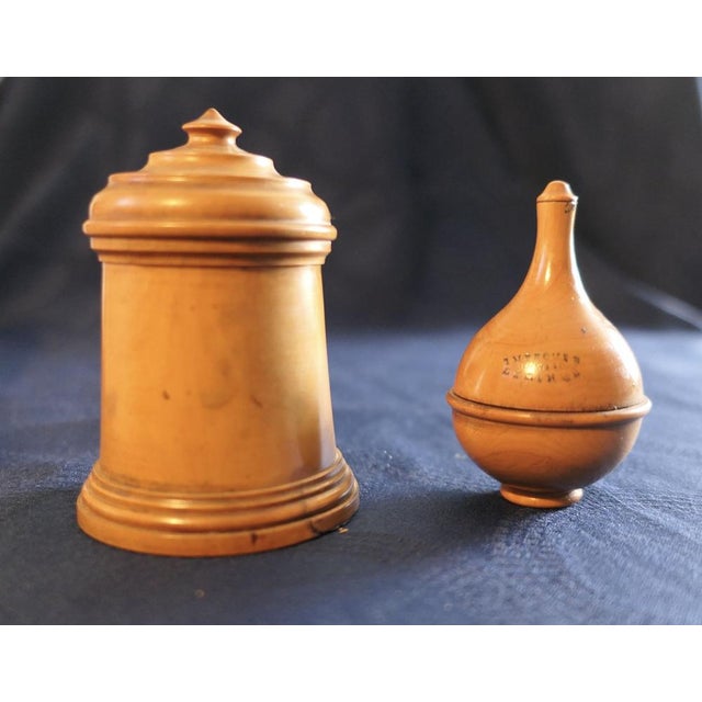 Antique Pharmacy Containers in Sycamore, Set of 2 For Sale - Image 9 of 9
