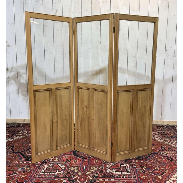 Antique 19th Century English Folding Screen with Pine Doors For Sale - Image 4 of 10