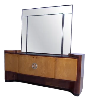 Art Decò Briar Sideboard With Large Mirror