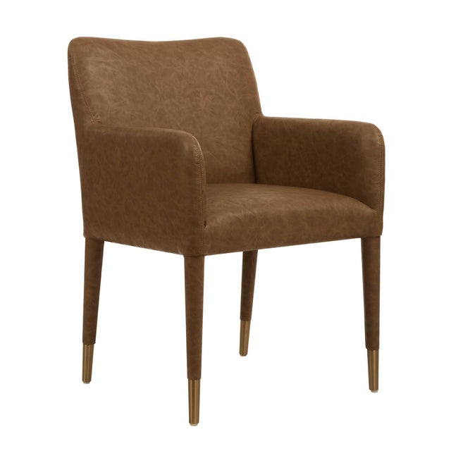 2020s Conifer Camel Dining Armchair For Sale - Image 5 of 9