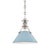 Transitional Hudson Valley Lighting Mark D. Sikes Painted No.2 1-Light Small Pendant, Polished Nickel/Blue Bird For Sale - Image 3 of 3