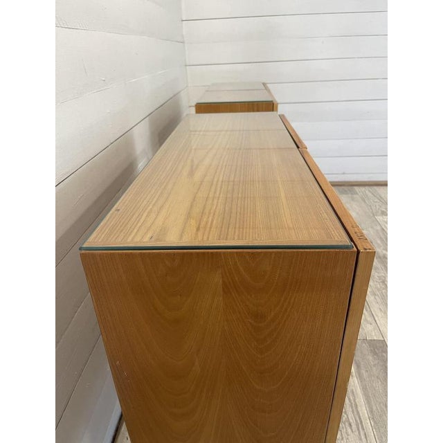 Vintage set of 2 Commodes By Jitona made in Sobeslav 1977 with glass on top In superb condition Sold as set Dims; per...