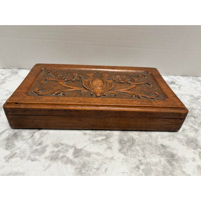 Wood Vintage Carved Wooden Decor and Storage Box For Sale - Image 7 of 7