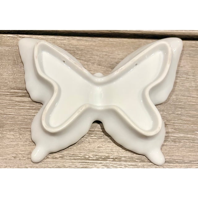 Ceramic Porcelain Butterfly Catchall Vide-Poche Jewelry Dish-Set of 4 For Sale - Image 7 of 7