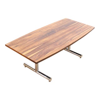 Vintage British Rosewood & Chrome Dining Table Desk by Tim Bates for Pieff Furniture For Sale