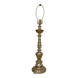 Large Antique Hand Carved Ornate Gilt Wood Italian Electric Table Lamp Light
