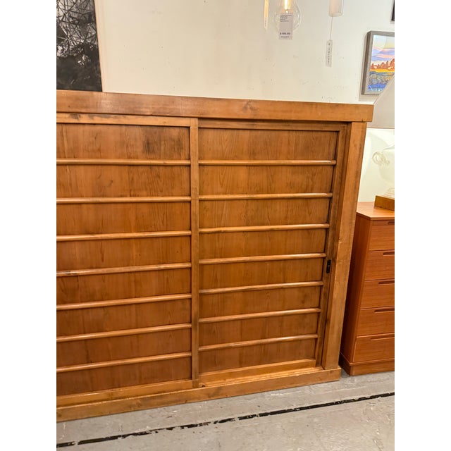 Tansu Storage Sliding Door Cabinet, Vintage For Sale - Image 4 of 14