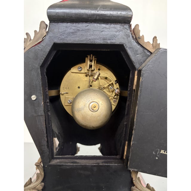 Louis XV Mantel Clock in Faux Tortoiseshell by Wilhelm Kienzle, 1940 For Sale - Image 11 of 14