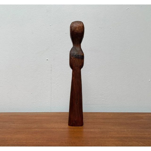 Vintage Wooden Sacral Figurine Sculpture For Sale - Image 13 of 18