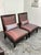 2010s Bright Chair Furniture Lorin Raspberry Red Silk Chairs + Lumbar Pillows, a Pair For Sale - Image 5 of 12