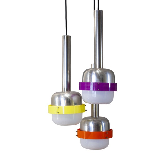 Wall Unit 3 Elements in White and Colored Plastic with Metal Structure from Stilnovo, 1960s For Sale