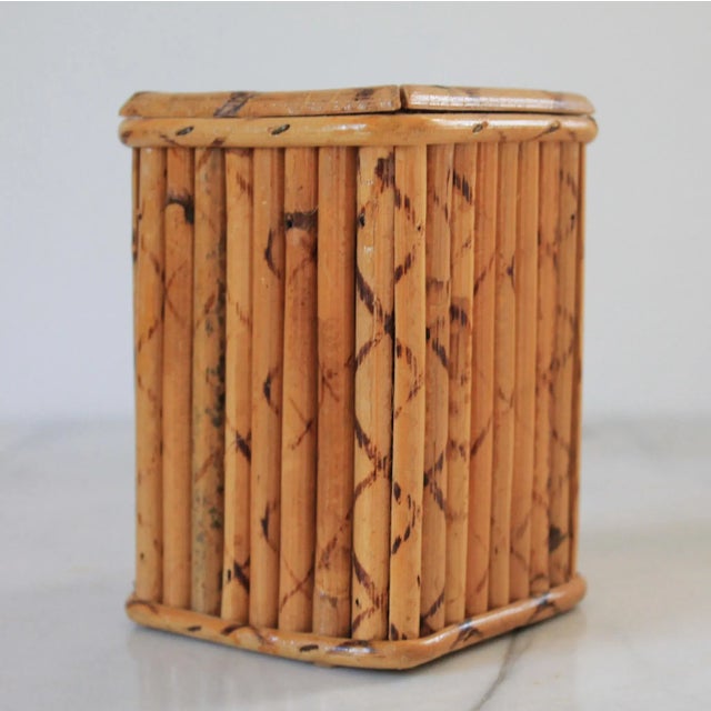 Mid-Century Modern Vintage Bamboo Desktop Pencil Holder For Sale - Image 3 of 8