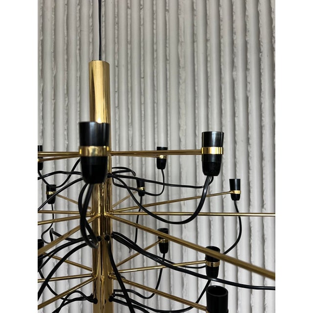 Brass Chandelier by Gino Sarfatti for Flos, 1970s For Sale - Image 6 of 7