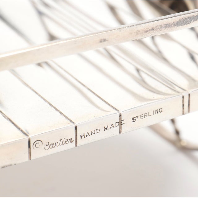 Metal Vintage Cartier Sterling Silver Condiment Wagon Cart Serving Piece For Sale - Image 7 of 9