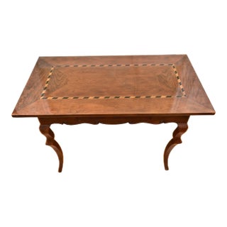 Late 20th Century Baker French Provincial Style Single-Drawer Marquetry Writing Table For Sale