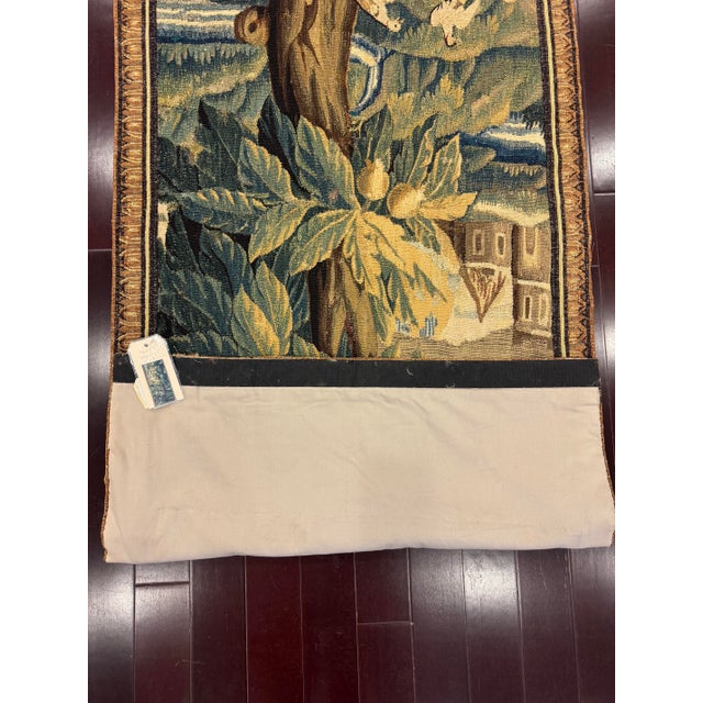 Antique 17th Century Flemish Pastoral Tapestry With Botanical and Landscape Scene For Sale In Los Angeles - Image 6 of 6