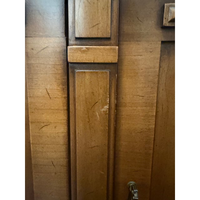 Vintage Drexel Palazzo China Cabinet With Arched Glass Doors For Sale - Image 9 of 12