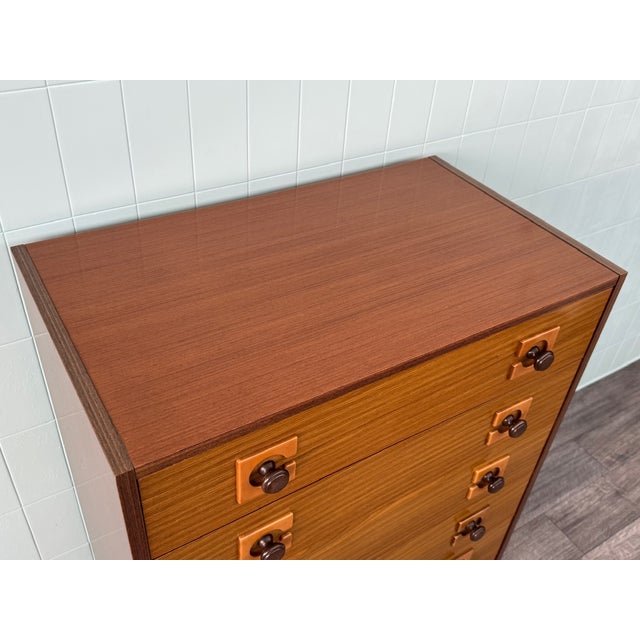 Wood Italian Vertical Chest of Drawers, 1970s For Sale - Image 7 of 14
