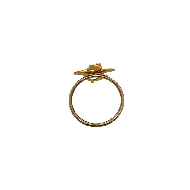 Late 19th Century Victorian 14k Gold Seed Pearl Griffin Conversion Ring, Size 7 For Sale - Image 4 of 5