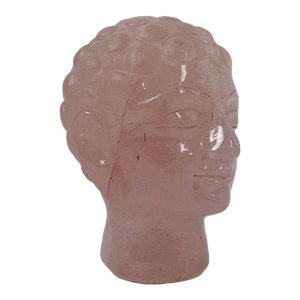 Vintage Pink Rose Quartz Budda Bust Sculpture