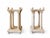 Pair of Vintage Carved and painted Neoclassical architectural miniatures styled after 19th-century Grand Tour souvenirs,...