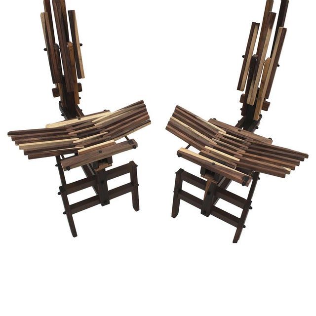 Set of Italian Sculptural Wooden Chairs by Anacleto Spazzapan, 1980s For Sale - Image 10 of 18