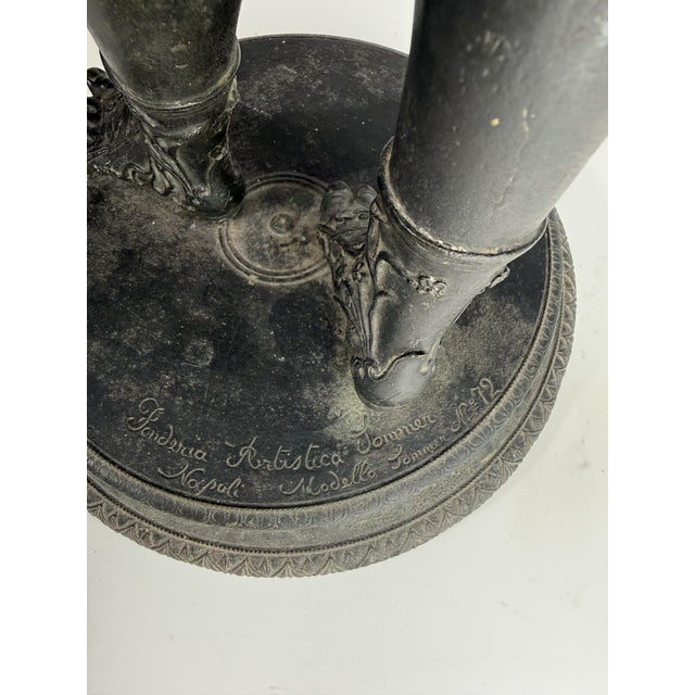 Signed Antique Grand Tour Bronze Model No. 72 Narcissus (Bacchus) Sculpture from Fonderia Artistica Sommer, Naples, 1890-1910 For Sale - Image 5 of 13