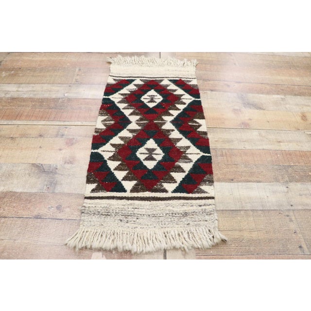 Textile Vintage Persian Shiraz Kilim Rug - 01'07 X 03'02 For Sale - Image 7 of 9