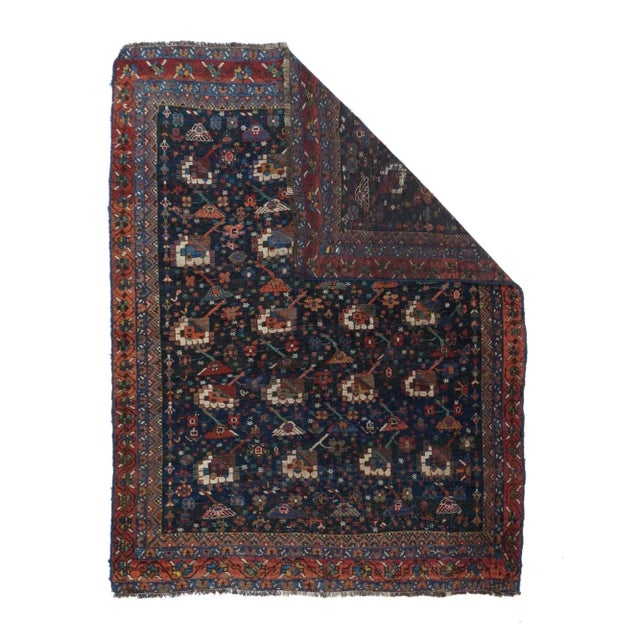 Late 19th Century Antique Bidjar Rug 4'3'' x 5'6'' For Sale - Image 5 of 12