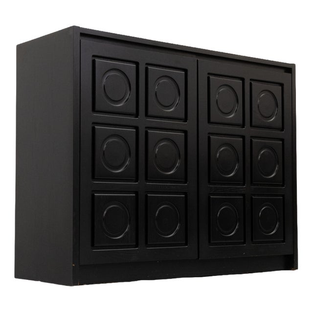 Vintage Brutalist Belgian Cabinet in Wood, 1970s For Sale