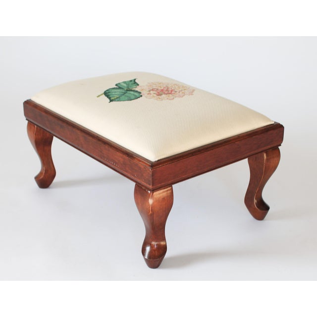 Farmhouse Vintage Bombay Company Floral Footstool For Sale - Image 3 of 10