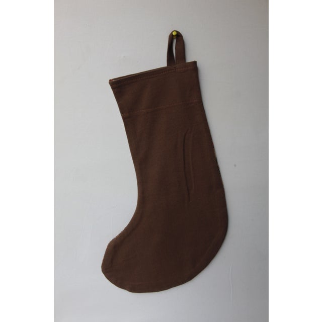 Tribal Antique 1910s Hand Knotted Christmas Decor Stocking Sock For Sale - Image 3 of 6