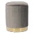 Zoe Grey Velvet Storage Ottoman For Sale