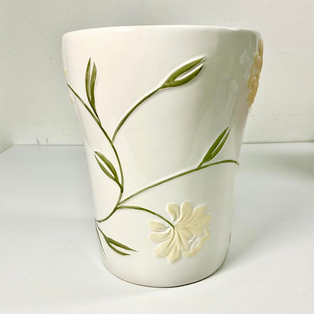 2019 Contemporary Art Nouveau Boho Chic Crosscill Penelope Ceramic Wastebasket. For Sale - Image 4 of 10
