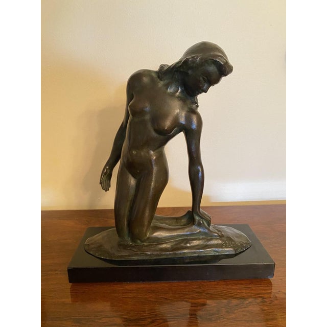 Modern Serge Zelikson 1930's Kneeling Nude Sculpture For Sale - Image 3 of 5