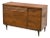 Merton Gershun Style Bassett Mid Century Walnut and Brass Louvered Credenza For Sale
