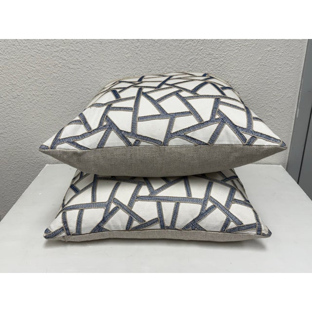 Modern Thom Filicia Home Collin Linen Pillows, Pair For Sale - Image 3 of 12