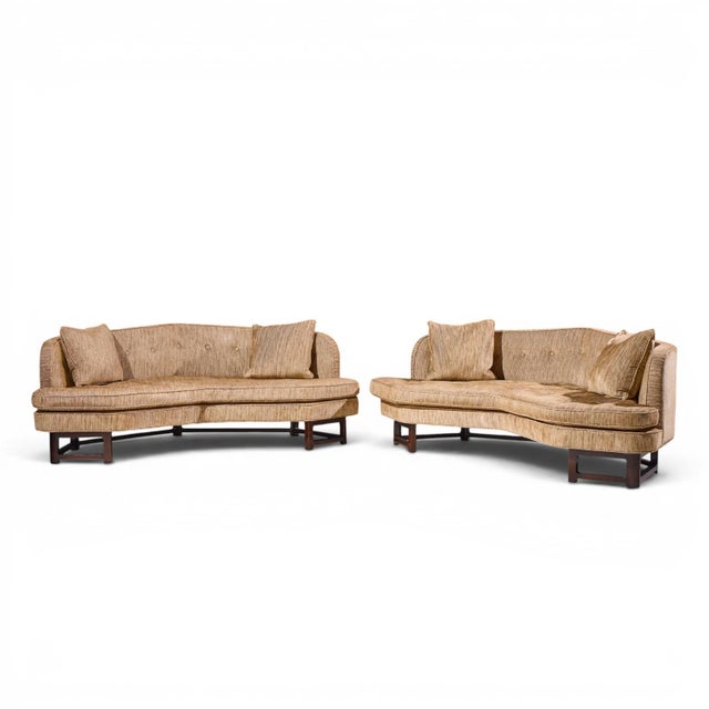 Mid-Century Modern Edward Wormley for Dunbar Mid Century Janus Sofas - Pair For Sale - Image 3 of 12