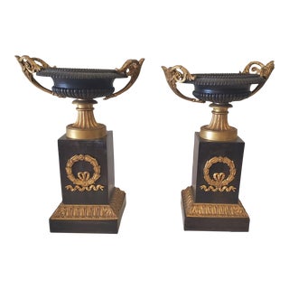 1950s Bronze Centerpiece Urns - a Pair For Sale