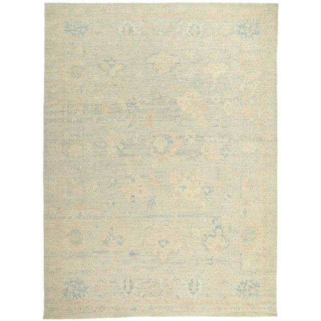 Vintage Pastel Oushak Rug, 08'10 X 11'11 For Sale - Image 9 of 9