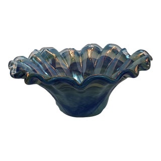 1950s Very Large Murano Centerpiece Bowl in Sea Colors For Sale