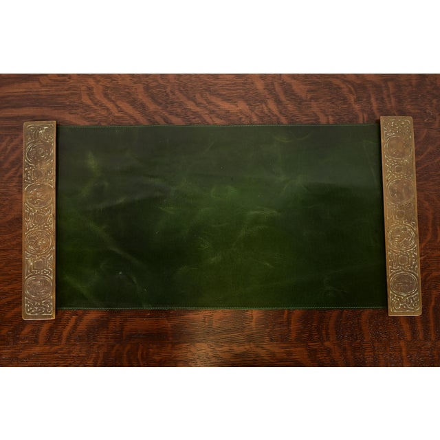 Tiffany Studios New York Zodiac Bronze Blotter Ends With Leather Desk Blotter For Sale - Image 12 of 12