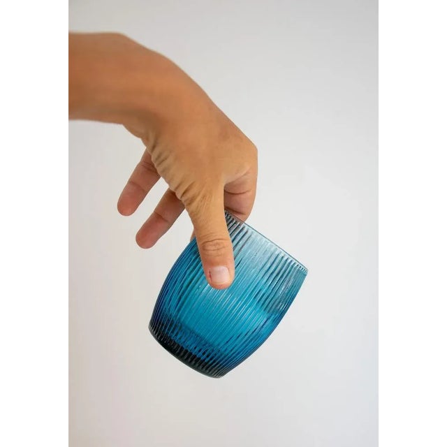 Beautiful set of 6 mouth-blown glasses by Tuscan masters. produced by the prestigious Vetreria IVV of Florence. the colors...