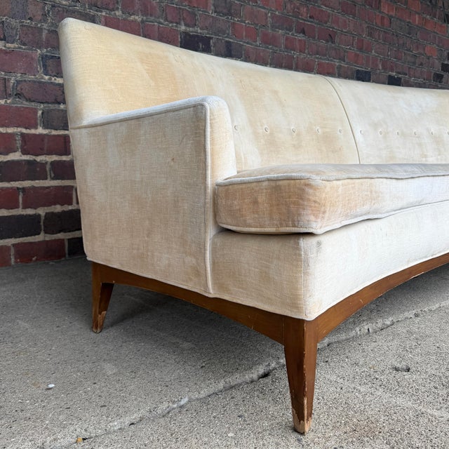 Adrian Pearsall Mid-Century Modern Curved Back Sofa Quality Possibly Tomlinson or Rway For Sale - Image 4 of 12