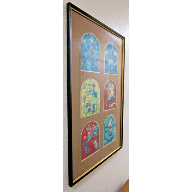 Marc Chagall 1960s Windows of Jerusalem Stained Glass Six Windows Framed For Sale - Image 10 of 12