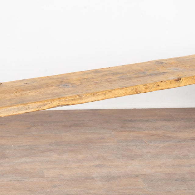 Early 20th Century Rustic Pine Plank Narrow Bench For Sale - Image 9 of 14